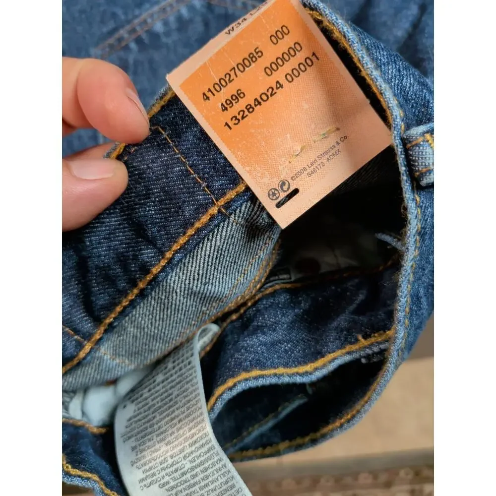 Levi's 501 Original Fit Jeans Men's 34x29 Dark Wash Button Fly 100% Cotton NWT
